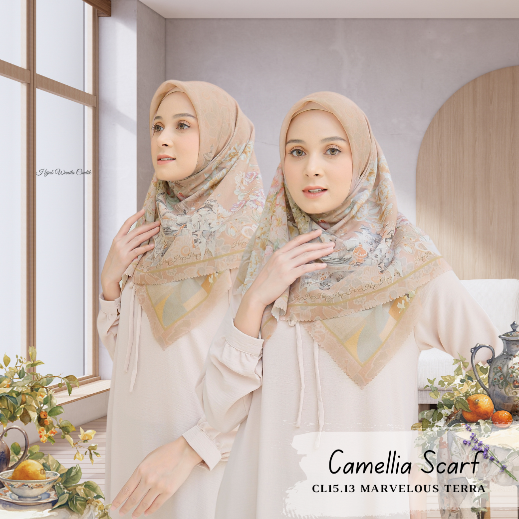 Camellia - Scarf Square British Voal - Marvelous Terra - CL15.13