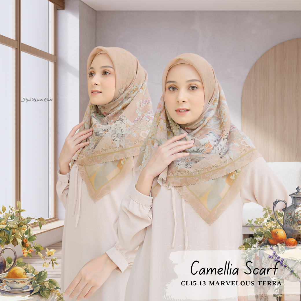 Camellia - Scarf Square British Voal | Marvelous Terra - CL15.13