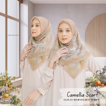 Camellia - Scarf Square British Voal | Marvelous Terra - CL15.13