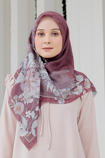 Camellia - Scarf Square British Voal | Mindfull Maroon - CL15.14