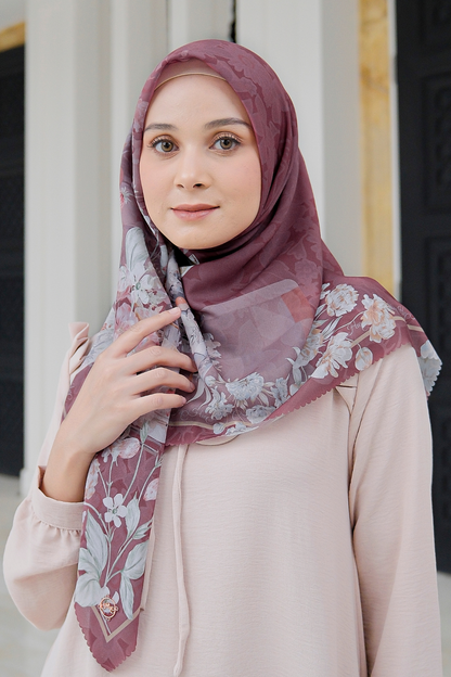 Camellia - Scarf Square British Voal | Mindfull Maroon - CL15.14