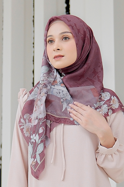 Camellia - Scarf Square British Voal | Mindfull Maroon - CL15.14