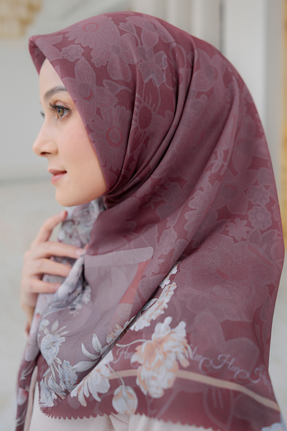 Camellia - Scarf Square British Voal | Mindfull Maroon - CL15.14