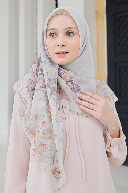 Camellia - Scarf Square British Voal | Gracious Cream - CL15.8