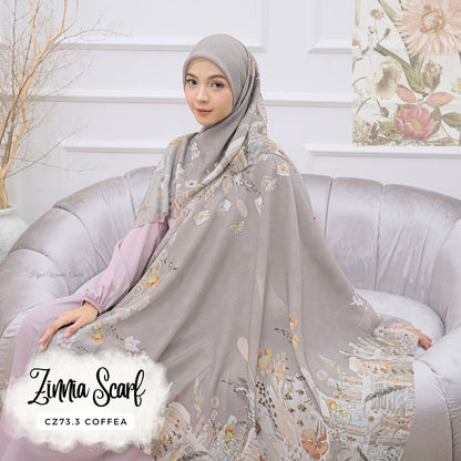 Zinnia - Scarf Square Premium Polycotton | Coffea - CZ73.3
