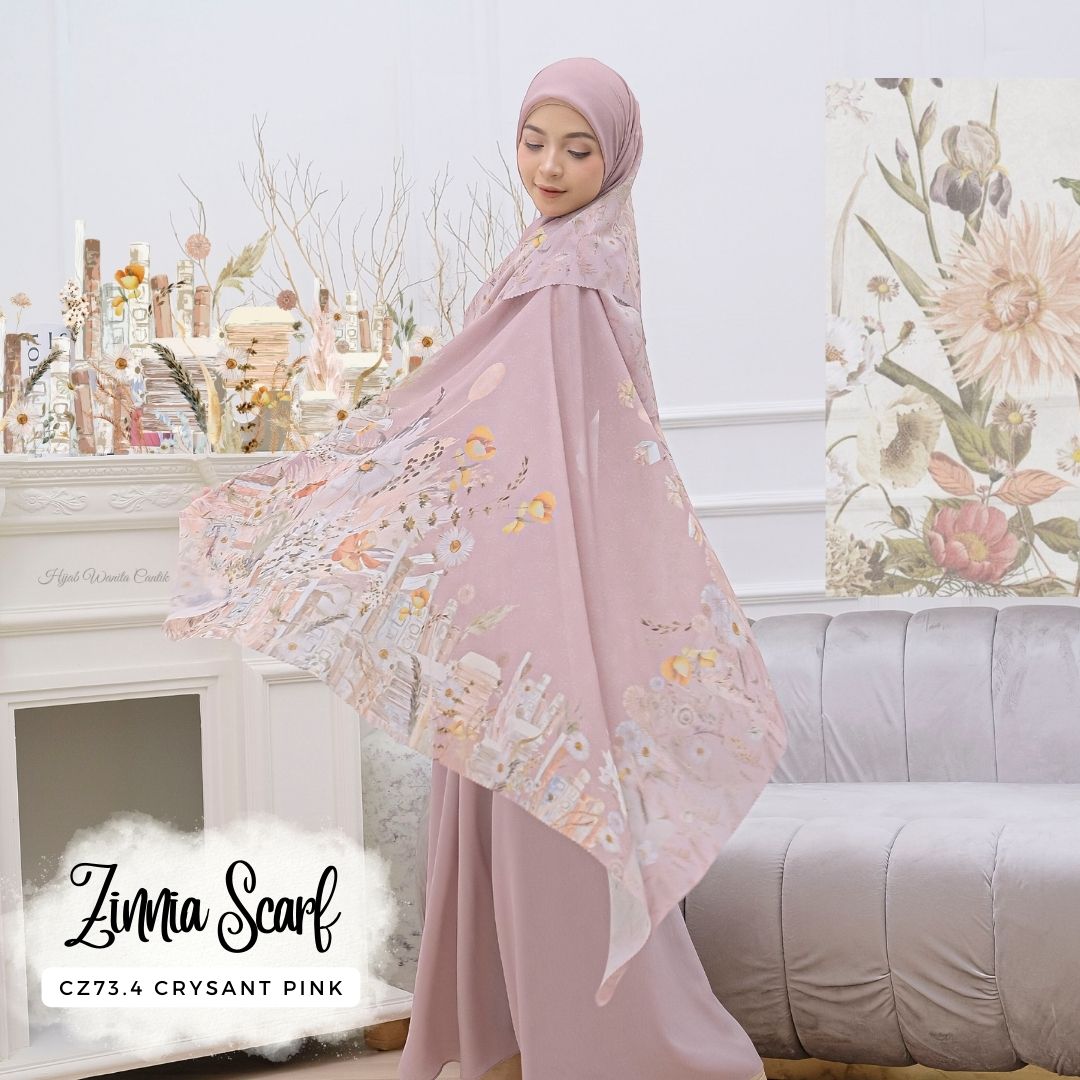 Zinnia - Scarf Square Premium Polycotton | Crysant Pink - CZ73.4