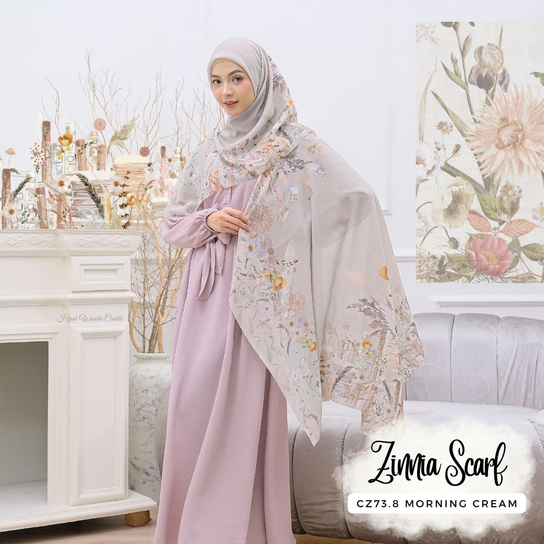 Zinnia - Scarf Square Premium Polycotton - Morning Cream - CZ73.8