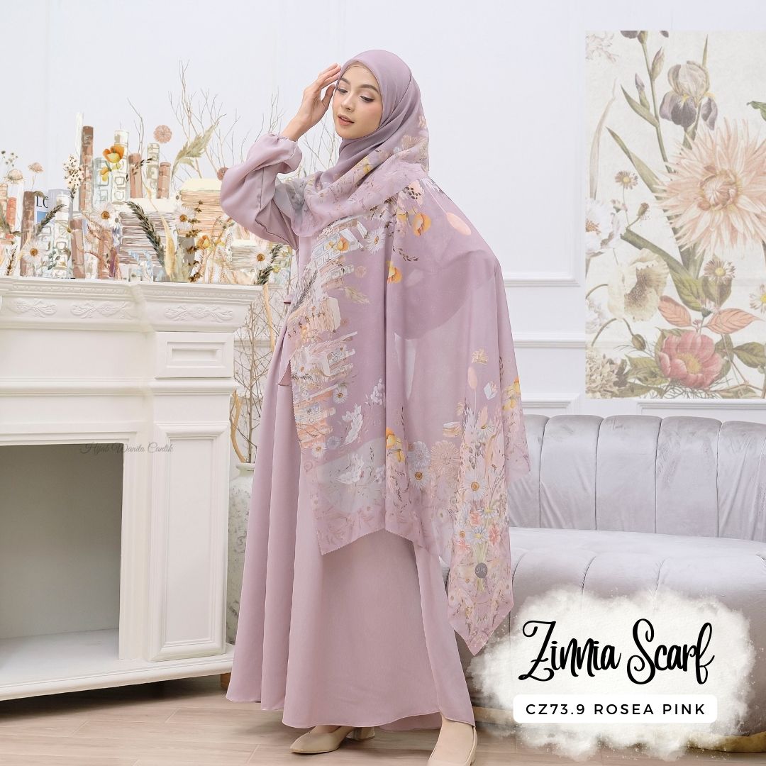 Zinnia - Scarf Square Premium Polycotton | Rosea Pink - CZ73.9