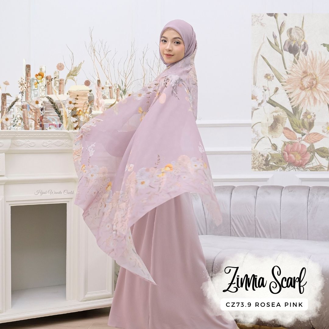 Zinnia - Scarf Square Premium Polycotton | Rosea Pink - CZ73.9