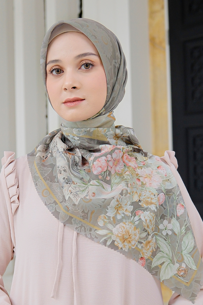 Camellia - Scarf Square British Voal | Charming Choco - CL15.2