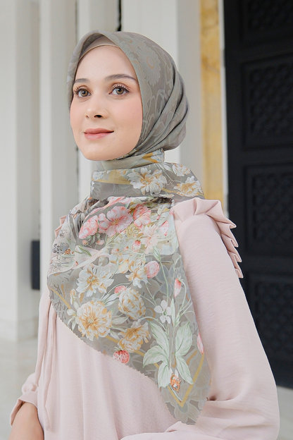 Camellia - Scarf Square British Voal | Charming Choco - CL15.2
