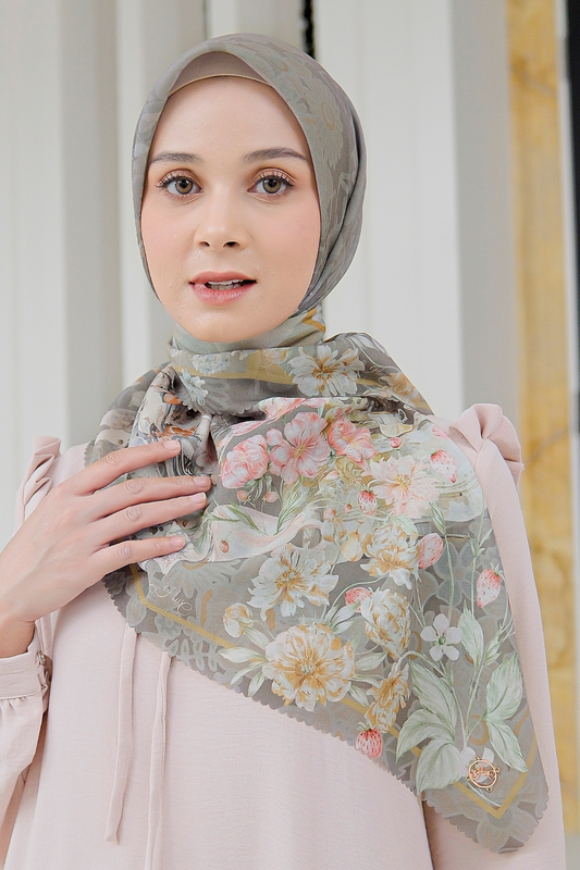 Camellia - Scarf Square British Voal | Charming Choco - CL15.2