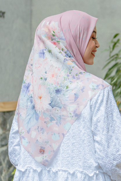 Dahlia - Scarf Square British Voal | Clara Pink - LIA7.14