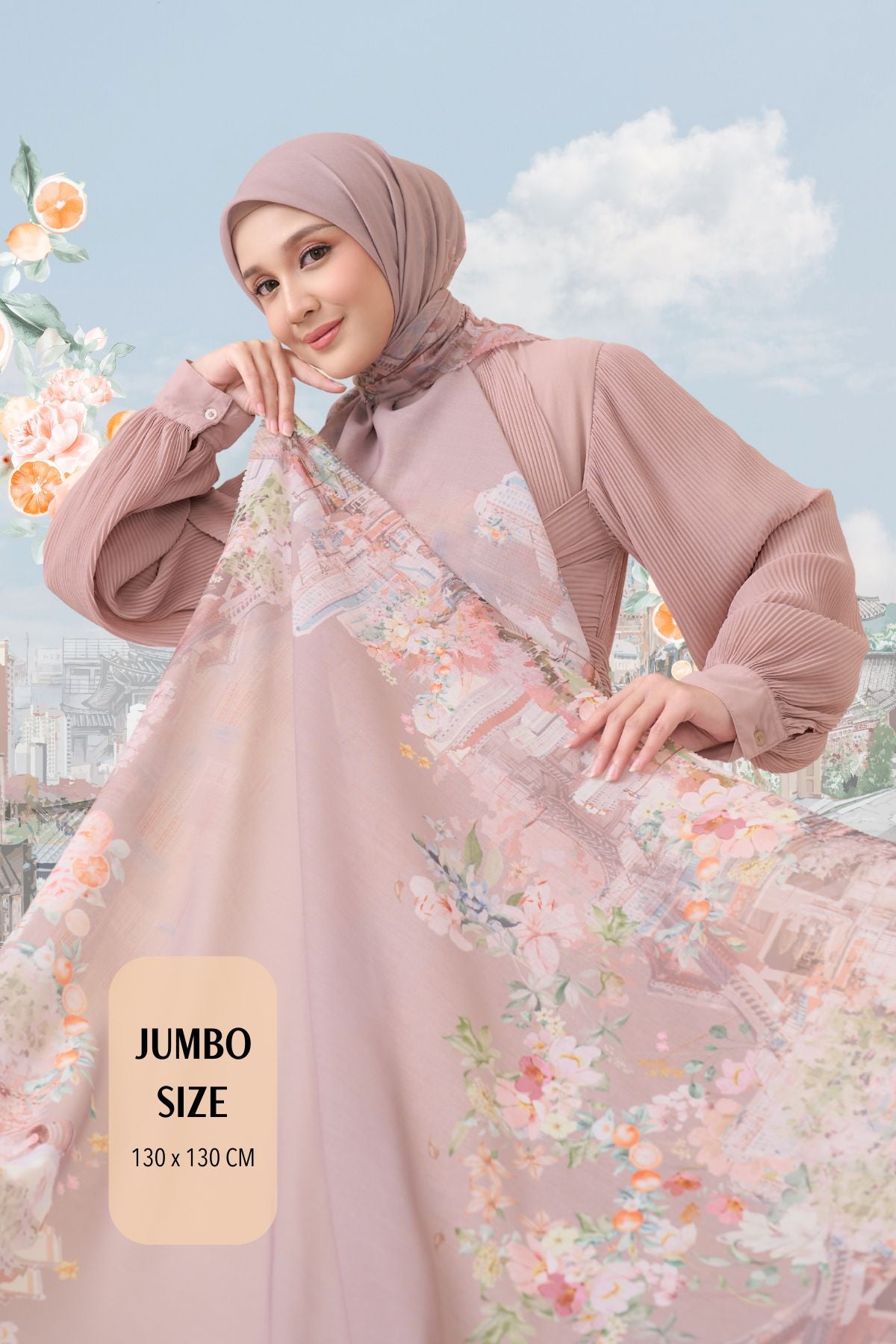 [ BUY 3 GET 1 FREE HIJAB ] Tangerine Scarf Jumbo - TJ16.11 Coffee