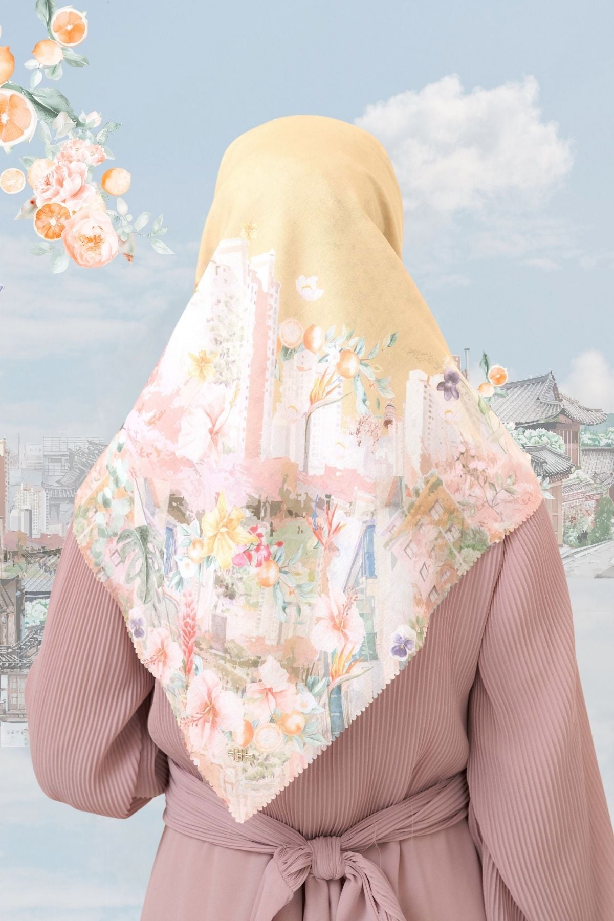[ BUY 3 GET 1 FREE HIJAB1 FREE HIJAB ] Tangerine Scarf - ST16.5 TV16.5 TJ16.5 Creamy