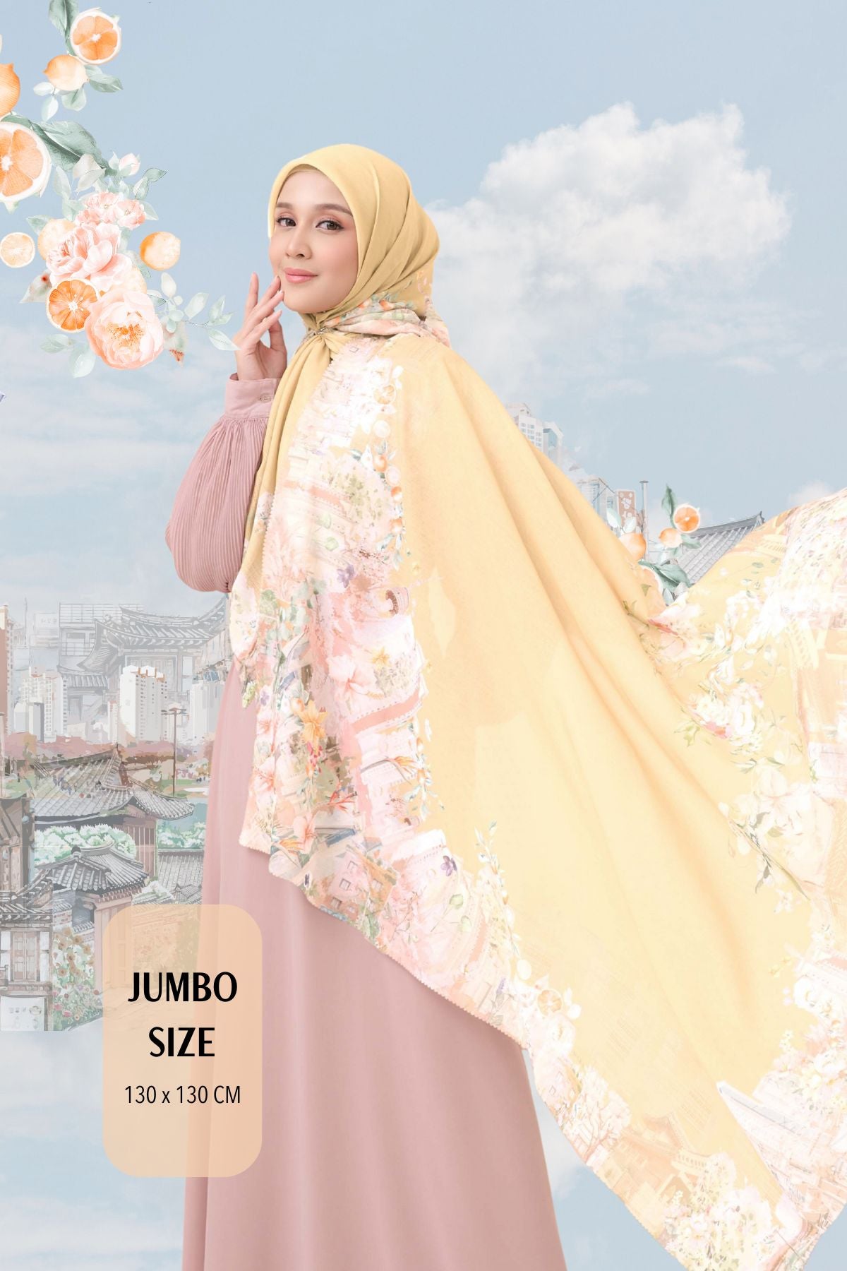 [ BUY 3 GET 1 FREE HIJAB ] Tangerine Scarf Jumbo - TJ16.5 Creamy
