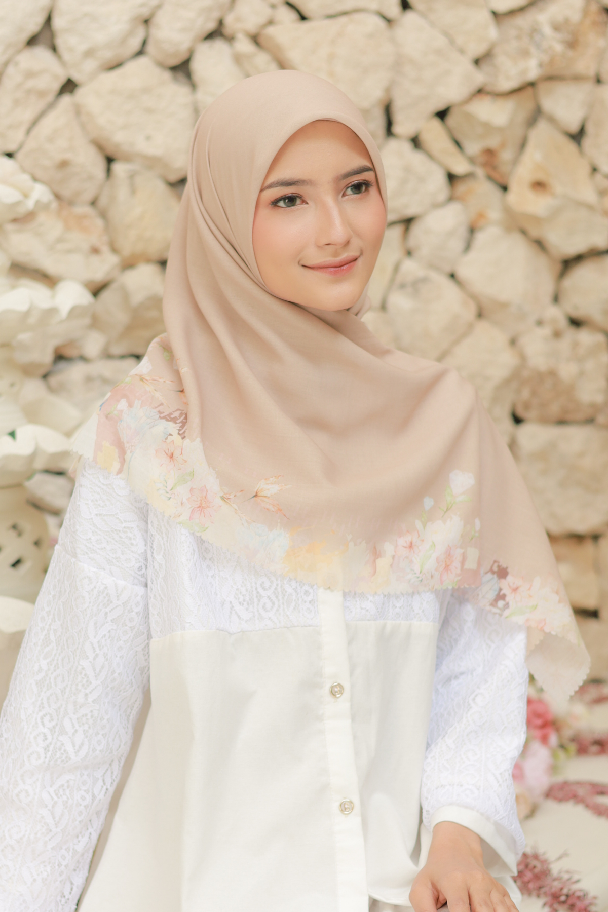 Diamond - Scarf Square Classic Voal | Dusty Mocca - DN07.3