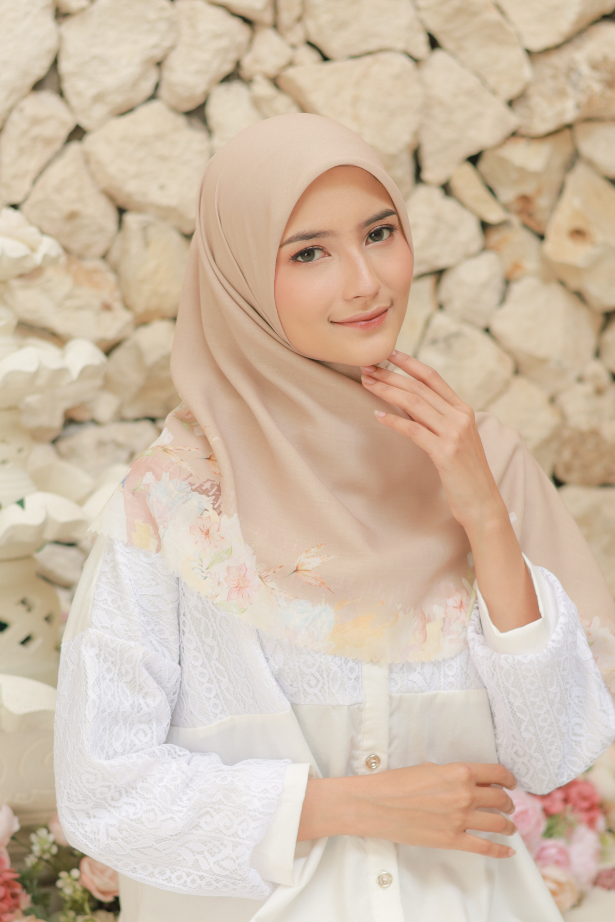 Diamond - Scarf Square Classic Voal | Dusty Mocca - DN07.3