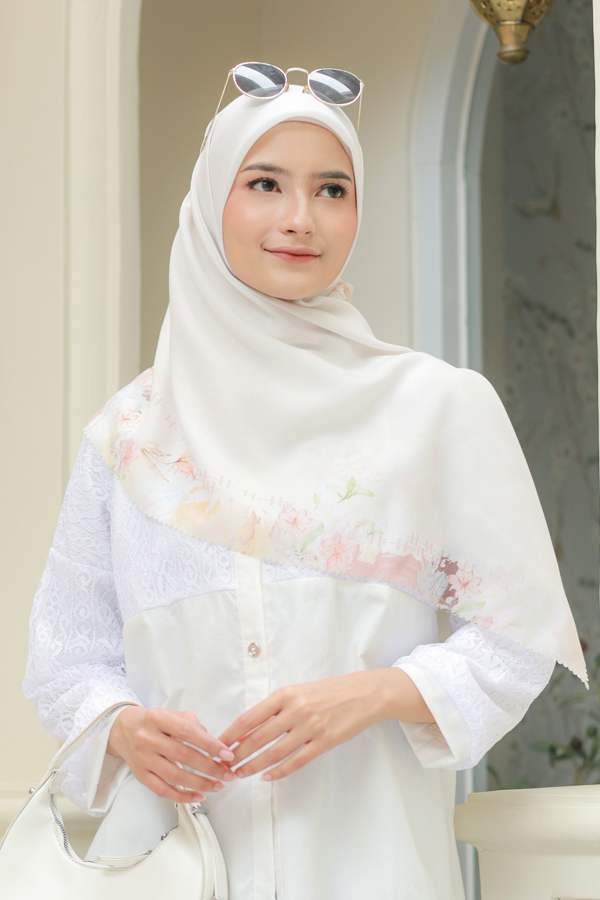 Diamond - Scarf Square Classic Voal | Misty White - DN07.5