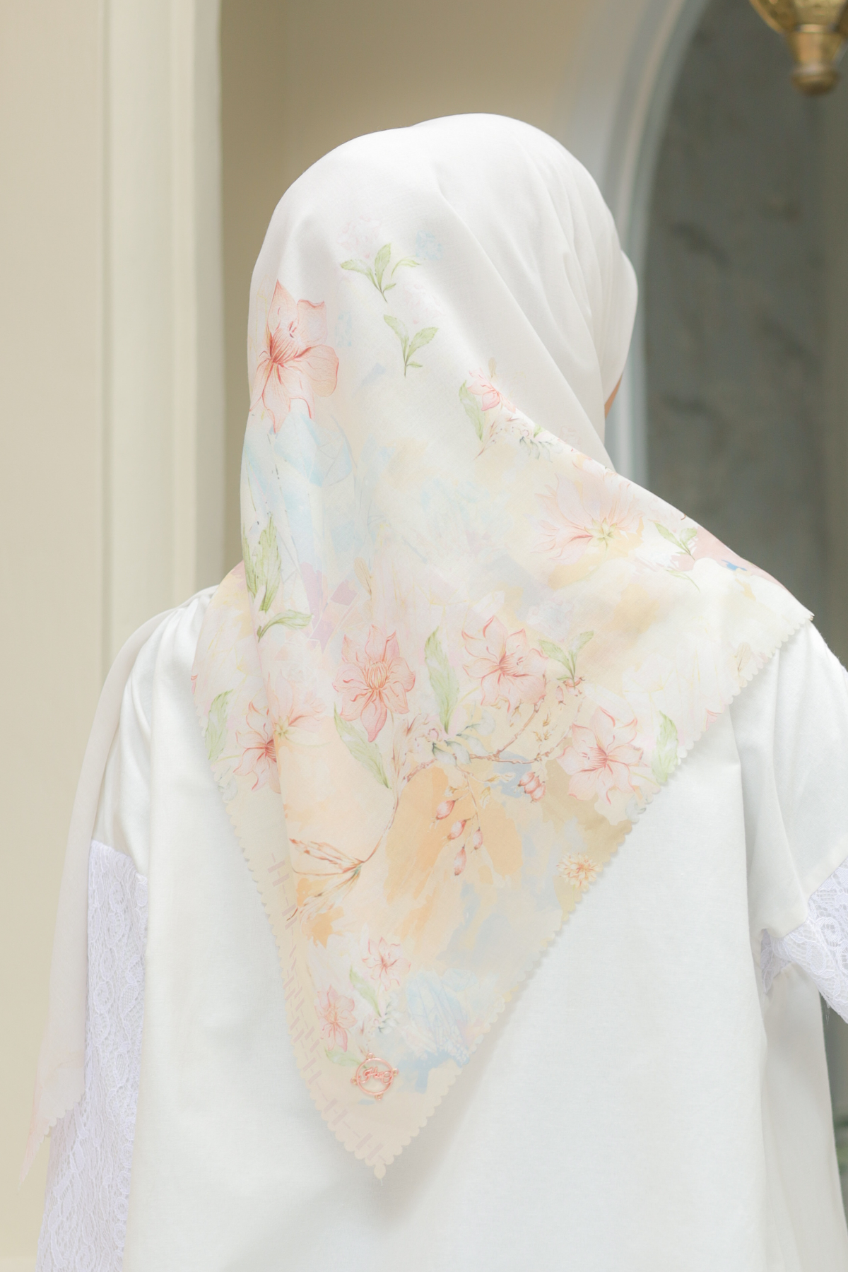 Diamond - Scarf Square Classic Voal | Misty White - DN07.5