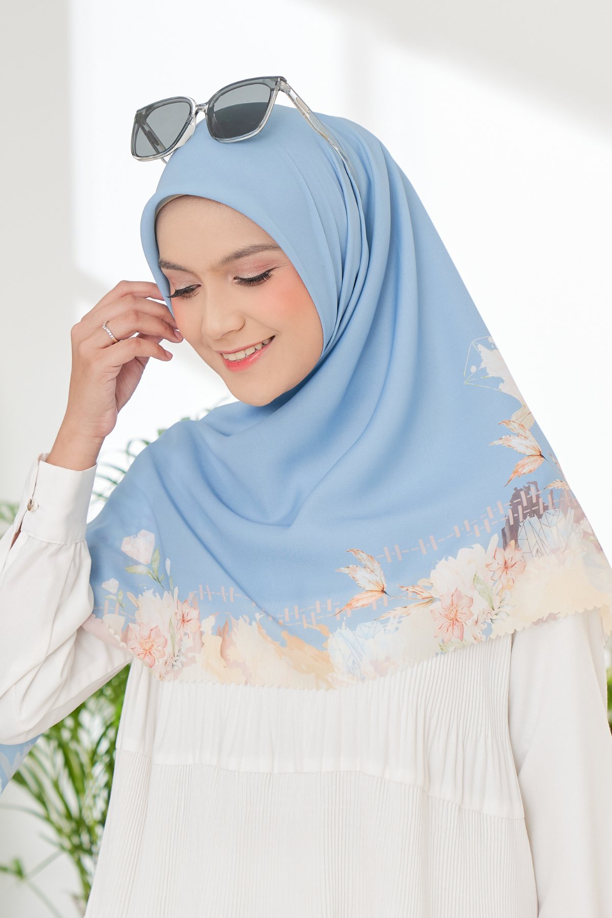 Diamond - Scarf Square Premium Polycotton XL | Denim Grey - JN07.2