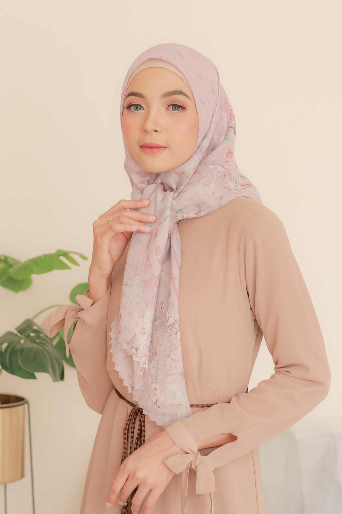[ BUY 3 GET 1 FREE HIJAB ] Emily - Scarf Square Premium Polycotton | Silky Pink - EM28.11