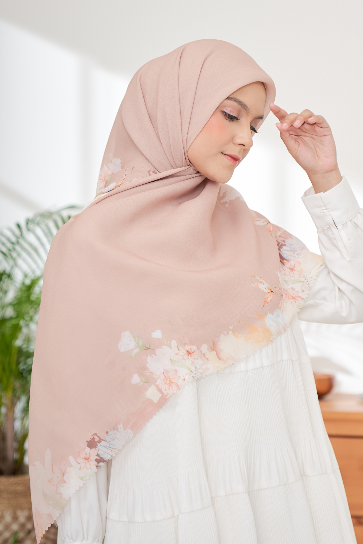 Diamond - Scarf Square Premium Polycotton XL | Dusty Mocca - JN07.3