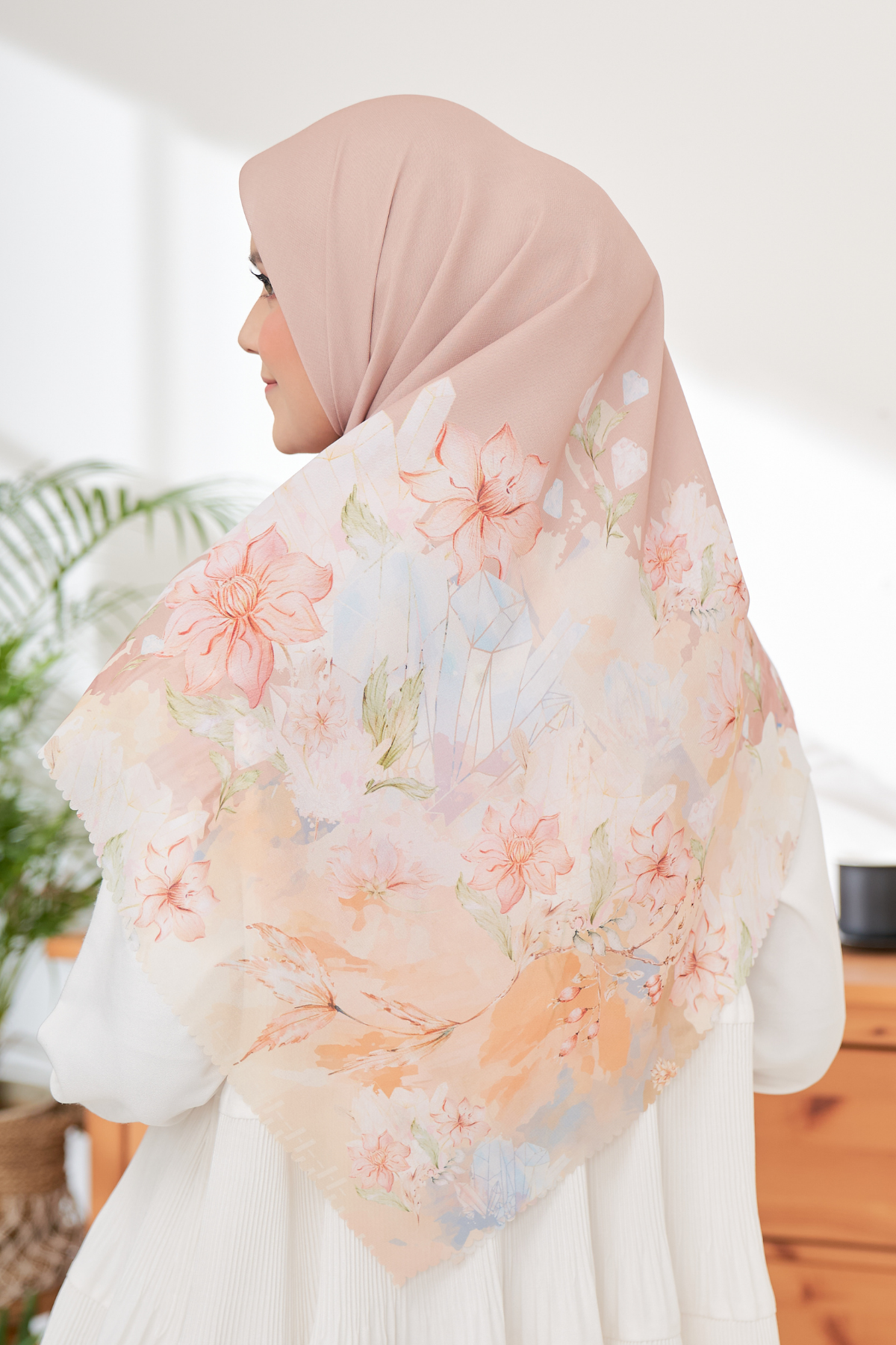 Diamond - Scarf Square Premium Polycotton XL | Dusty Mocca - JN07.3