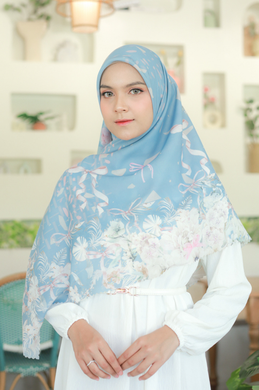 [ BUY 3 GET 1 FREE HIJAB ] Emily JUMBO - Scarf Square Premium Polycotton XL | COQUETTE ARCTIC - EB28.39