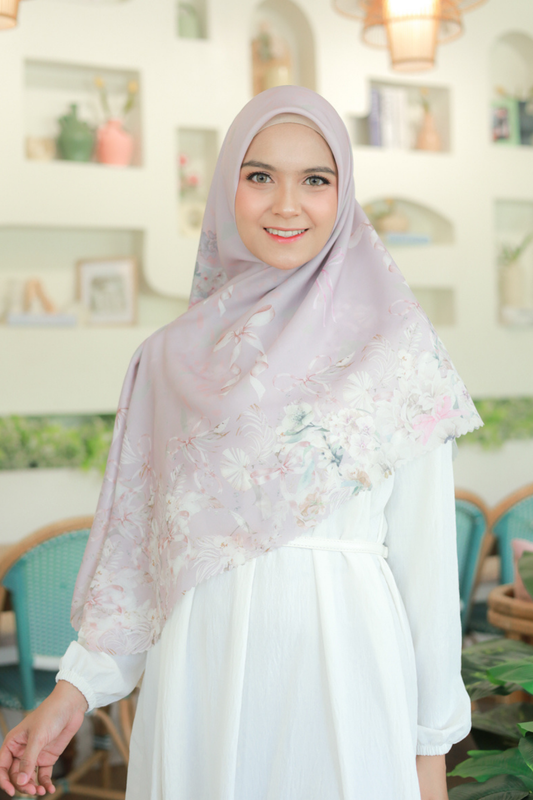 [ BUY 3 GET 1 FREE HIJAB ] Emily JUMBO - Scarf Square Premium Polycotton XL | COQUETTE BLUSH - EB28.40