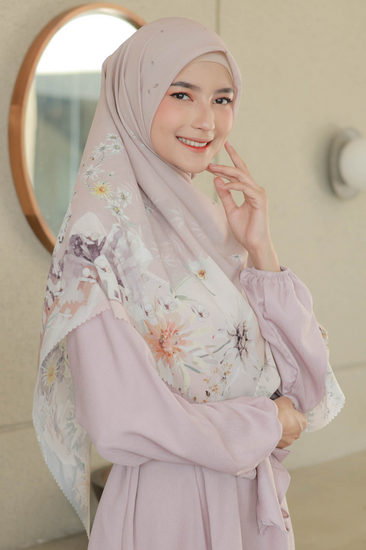 Edelweiss JUMBO - Scarf Square Premium Polycotton XL - Pangrango Peach - EJ09.10