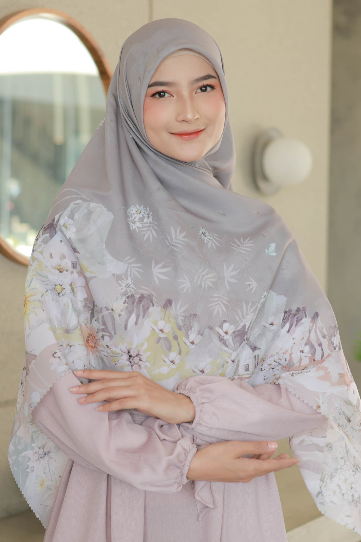 Edelweiss JUMBO - Scarf Square Premium Polycotton XL - Bromo Brown - EJ09.12