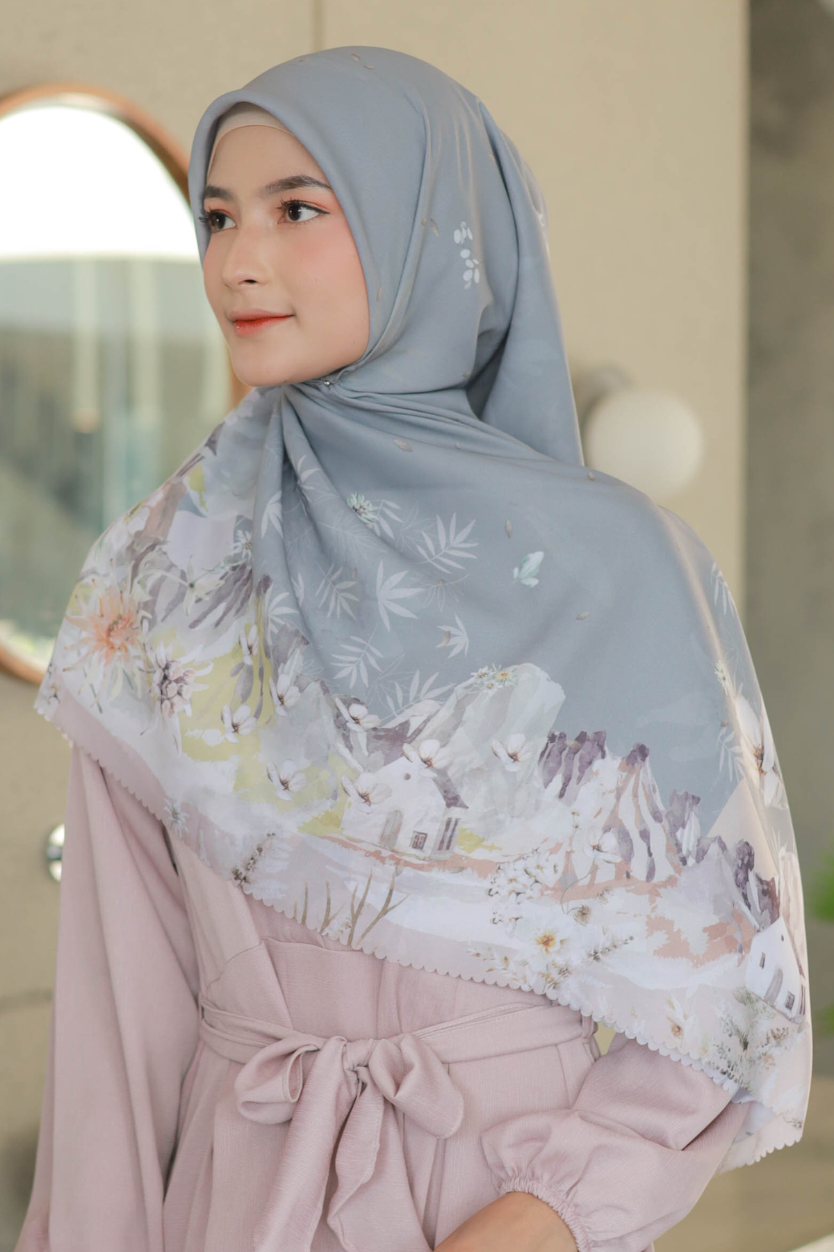 Edelweiss JUMBO - Scarf Square Premium Polycotton XL - Romania Grey - EJ09.2