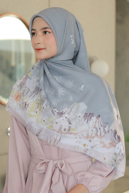 Edelweiss JUMBO - Scarf Square Premium Polycotton XL - Romania Grey - EJ09.2