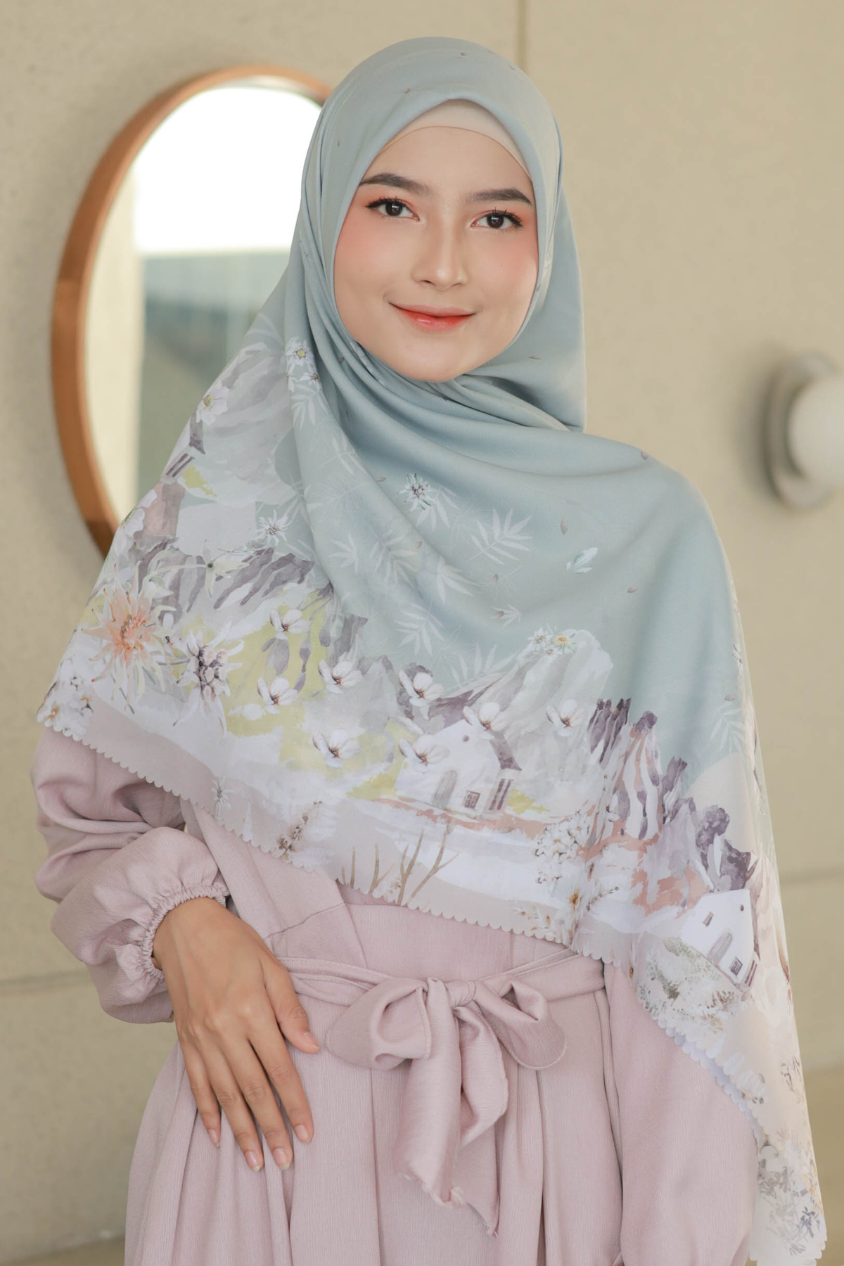 Edelweiss JUMBO - Scarf Square Premium Polycotton XL - Slovenia Fog - EJ09.3