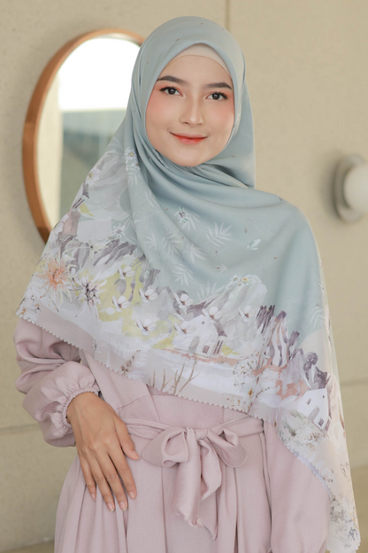 Edelweiss JUMBO - Scarf Square Premium Polycotton XL - Slovenia Fog - EJ09.3