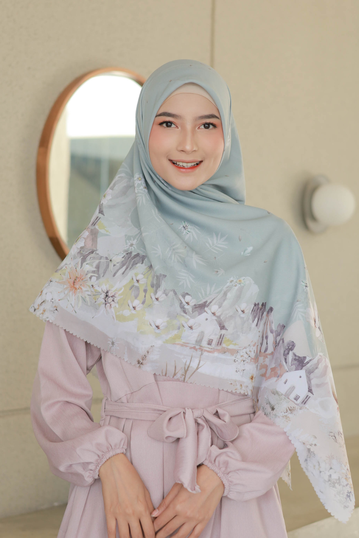 Edelweiss JUMBO - Scarf Square Premium Polycotton XL - Slovenia Fog - EJ09.3