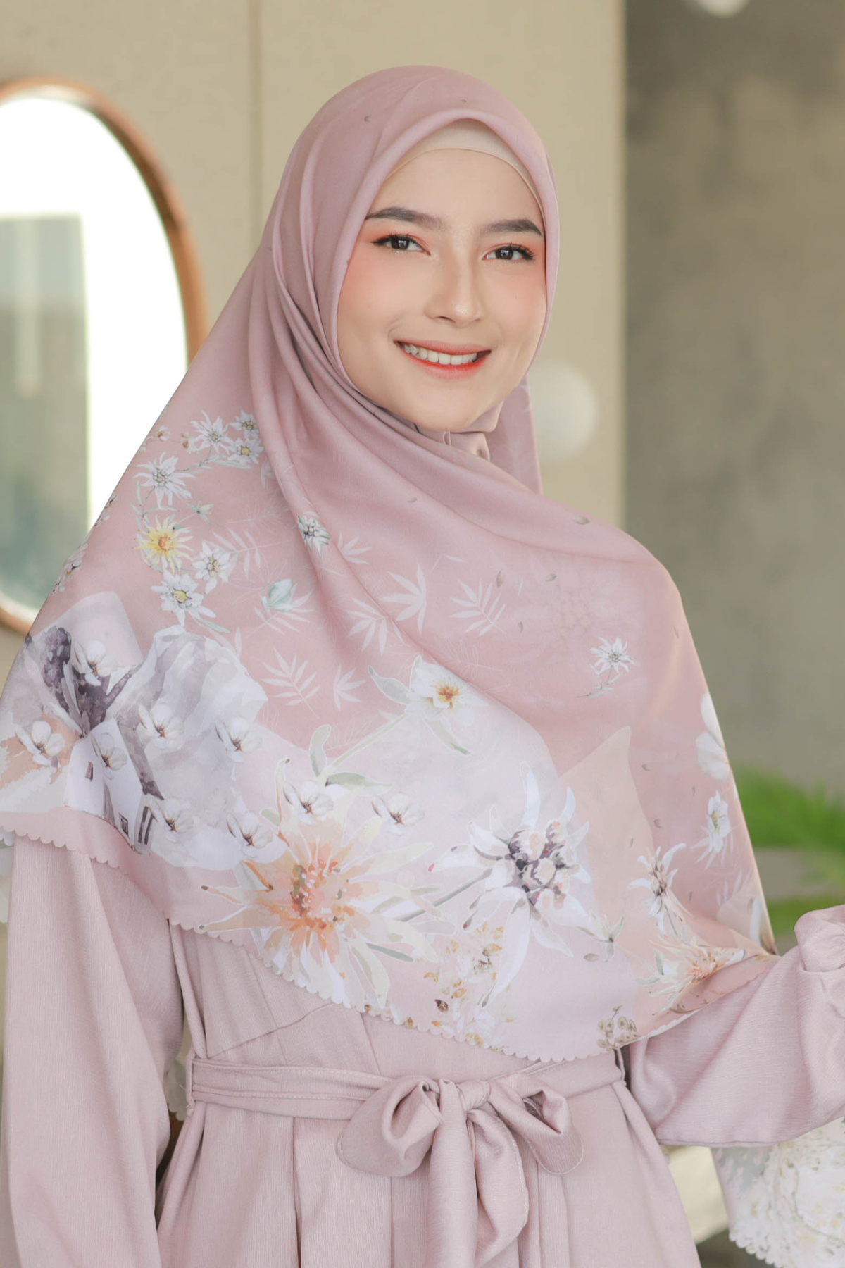 Edelweiss JUMBO - Scarf Square Premium Polycotton XL - Australia Pink - EJ09.4