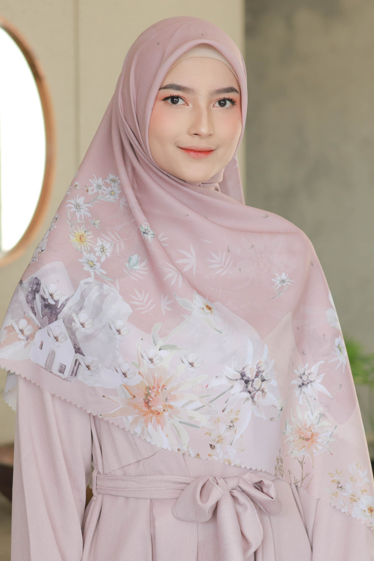 Edelweiss JUMBO - Scarf Square Premium Polycotton XL - Australia Pink - EJ09.4