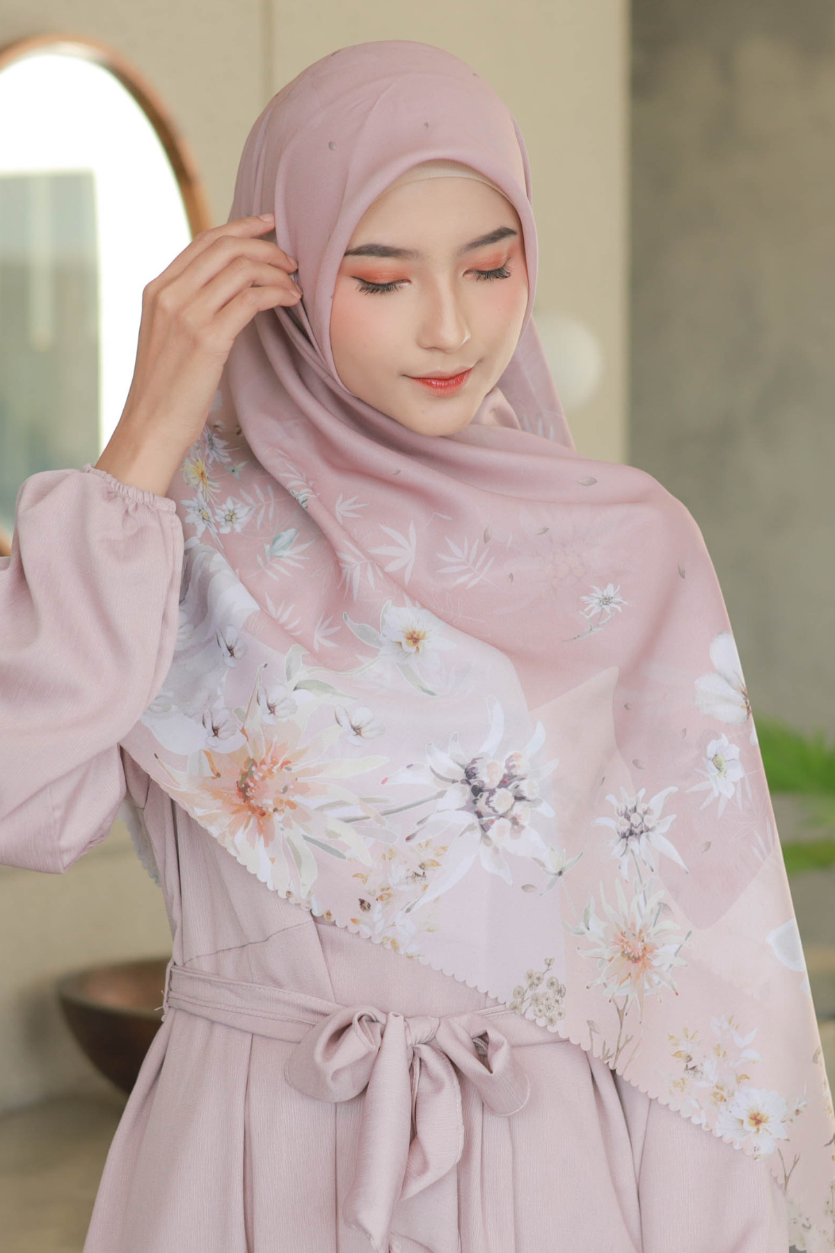 Edelweiss JUMBO - Scarf Square Premium Polycotton XL - Australia Pink - EJ09.4