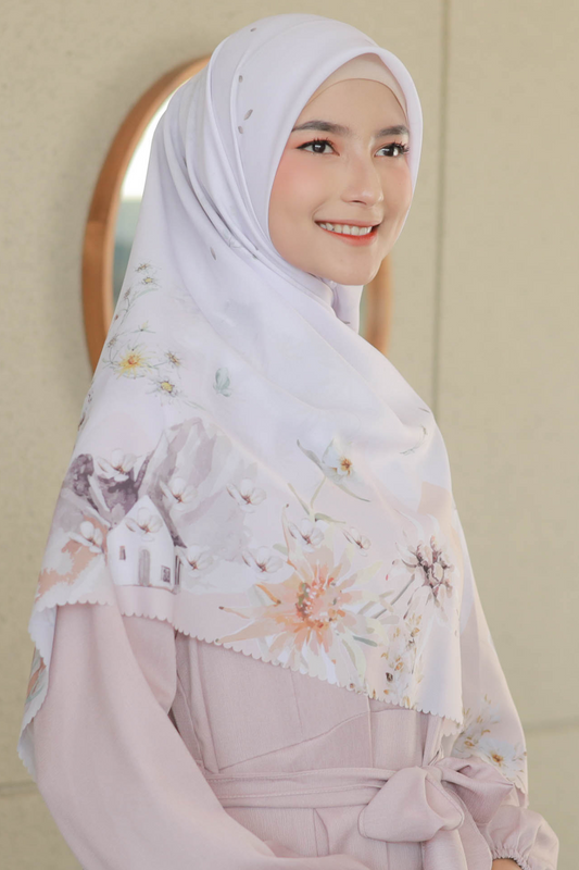 Edelweiss JUMBO - Scarf Square Premium Polycotton XL - Switzerland Snow - EJ09.7