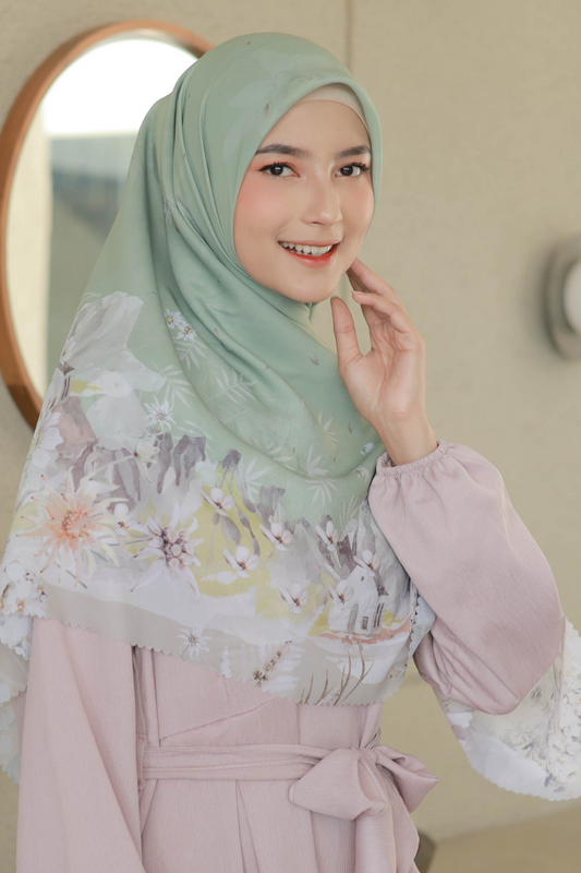 Edelweiss JUMBO - Scarf Square Premium Polycotton XL - Semeru Sage - EJ09.8