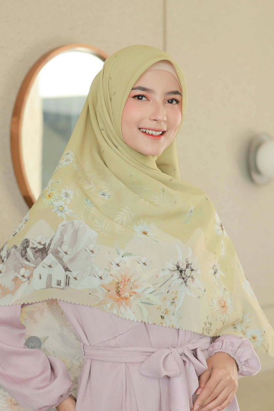 Edelweiss JUMBO - Scarf Square Premium Polycotton XL - Lawu Lemon - EJ09.9