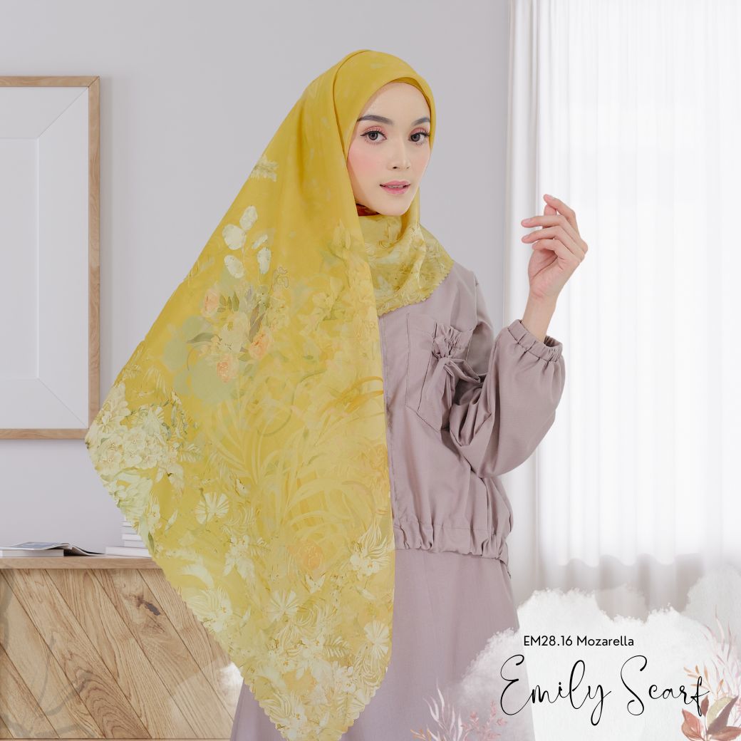 [ BUY 3 GET 1 FREE HIJAB ] Emily - Scarf Square Premium Polycotton | Mozarella - EM28.16