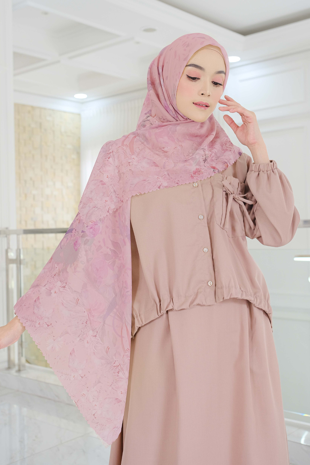 Emily - Scarf Square Premium Polycotton | Rosegold - EM28.22