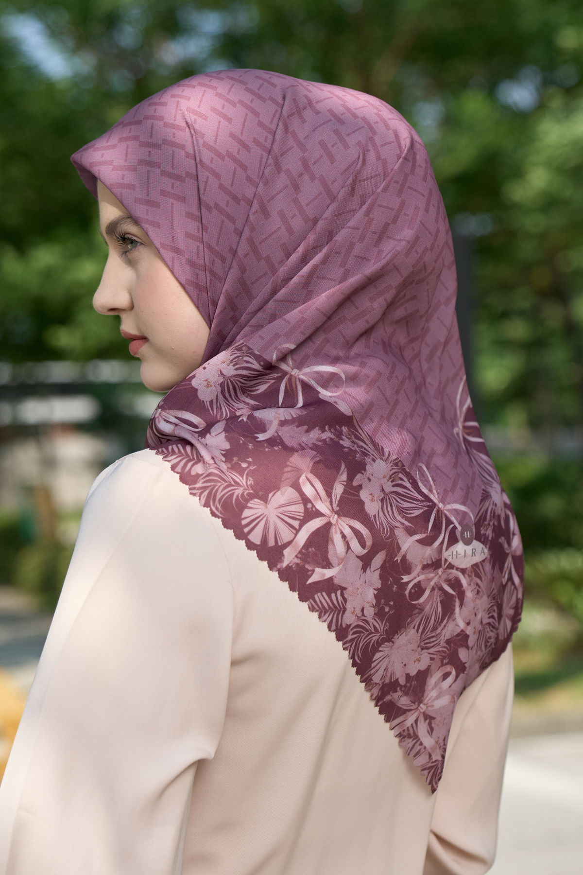 Emily - Scarf Square Premium Polycotton | MONO MAROON - EM28.35