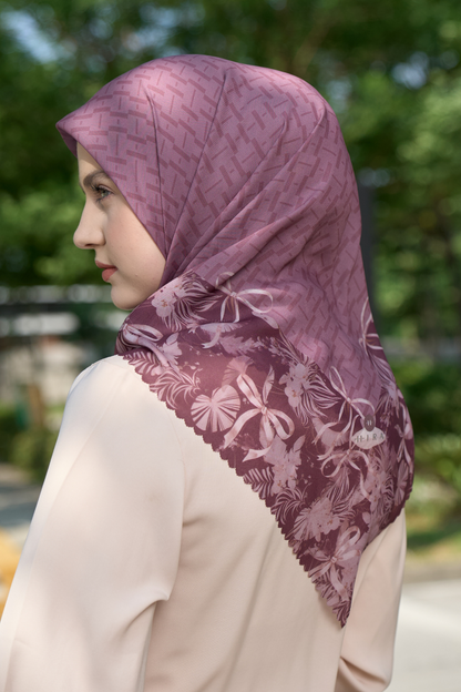 [ BUY 3 GET 1 FREE HIJAB ] Emily - Scarf Square Premium Polycotton | MONO MAROON - EM28.35