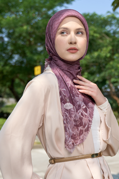 [ BUY 3 GET 1 FREE HIJAB ] Emily - Scarf Square Premium Polycotton | MONO MAROON - EM28.35