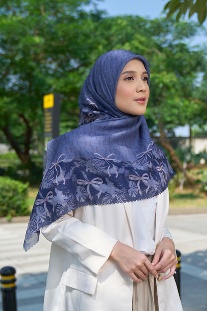 [ BUY 3 GET 1 FREE HIJAB ] Emily - Scarf Square Premium Polycotton | MONO NAVY - EM28.36