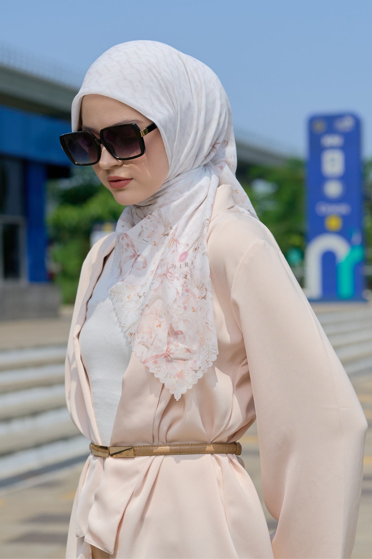 [ BUY 3 GET 1 FREE HIJAB ] Emily - Scarf Square Premium Polycotton | MONO PEARL - EM28.37